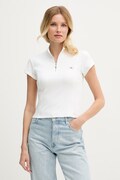 Calvin Klein Jeans crop top Γυναικείο από βαμβάκι με ελαστάν Λευκό LV047G240G