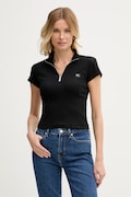 Calvin Klein Jeans crop top γυναικείο από βαμβάκι με ελαστάν μαύρο LV047G240G
