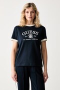 Guess tričko dámské bavlněné s elastanem HOSHI námořnické modré V6YI18 K4320
