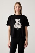 Guess T-shirt damski bawełniany BEAR czarny V6YI06 K4273