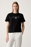 Guess t-shirt γυναικείο βαμβακερό AGENA μαύρο V6YI05 K4272