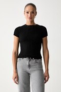 Guess T-shirt damski z wiskozą czarny W6YR31 Z1023