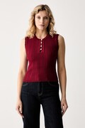 Guess top da donna con viscosa CARMEN rosso W6YR24 Z0970