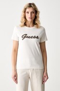 Guess T-shirt damski bawełniany beżowy W6YI29 K4348