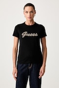 Guess T-shirt damski bawełniany czarny W6YI29 K4348