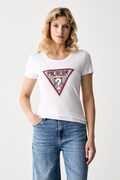 Guess tricou pentru femei, din bumbac cu elastan PAISLEY alb W6YI25 K4344
