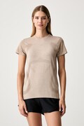 Asics T-shirt treningowy damski ROAD SEAMLESS SS TOP beżowy 2012D292.200
