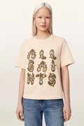 AllSaints уголемена тениска дамска от памук ELLA бежова W136JE
