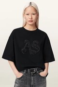 AllSaints Футболка оверсайз жіноча бавовняна ICON чорна W117JE