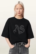 AllSaints Футболка оверсайз жіноча бавовняна ICON чорна W117JE