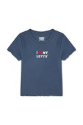 Levi's T-shirt dziecięcy z bawełną I HEART MY LEVIS TOP granatowy 3ER400