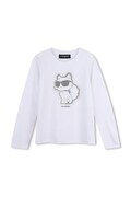 Karl Lagerfeld majica z dolgimi rokavi otroška z bombažem bela Z31463