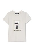 Karl Lagerfeld T-shirt dziecięcy bawełniany beżowy Z31308