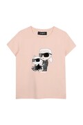 Karl Lagerfeld T-shirt dziecięcy bawełniany różowy Z31308