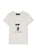 Karl Lagerfeld T-shirt dziecięcy bawełniany beżowy Z31308