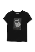 Karl Lagerfeld tričko dětské s bavlnou černé Z31158