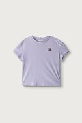 Tommy Hilfiger T-shirt dziecięcy bawełniany fioletowy KG0KG09636