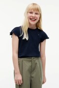 Tommy Hilfiger T-shirt dziecięcy z bawełną granatowy KG0KG07052