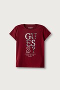 Guess T-shirt dziecięcy bawełniany z elastanem bordowy J6BI01 K5769
