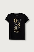 Guess T-shirt dziecięcy bawełniany z elastanem czarny J6BI01 K5769