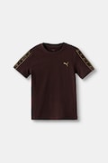 Puma t-shirt παιδικό με βαμβάκι ESS TAPE Tee καφέ 694957