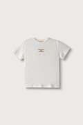 Elisabetta Franchi T-shirt παιδικό βαμβακερό με ελαστάν λευκό EFTS271.C.JE018