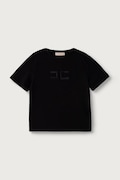 Elisabetta Franchi t-shirt per bambini in cotone con elastan nero EFTS265.C.JE018