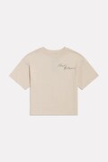 New Balance T-shirt dziecięcy bawełniany beżowy YT62J1FR