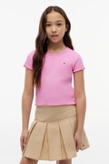 Tommy Hilfiger T-shirt dziecięcy z bawełną różowy KG0KG08590