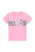 Guess T-shirt dziecięcy bawełniany z elastanem różowy K6YI06 K3670