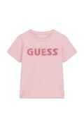 Guess T-shirt dziecięcy bawełniany z elastanem różowy J6YI12 K4421