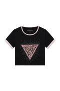 Guess футболка дитяча бавовняна з еластаном чорна J6YI11 K3716