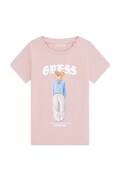 Guess T-shirt dziecięcy bawełniany z elastanem różowy J6YI08 K3710