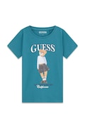 Guess T-shirt dziecięcy bawełniany z elastanem turkusowy J6YI08 K3710