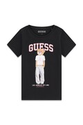 Guess T-shirt dziecięcy bawełniany z elastanem czarny J6YI08 K3710