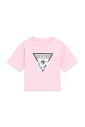 Guess T-shirt dziecięcy bawełniany z elastanem różowy J6YI05 K3696