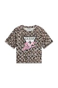 Guess T-shirt dziecięcy bawełniany z elastanem beżowy J6YI05 K3696