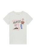 Guess tricou pentru copii, din bumbac cu elastan alb J6YI02 K3667