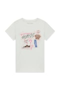 Guess tricou pentru copii, din bumbac cu elastan alb J6YI02 K3667