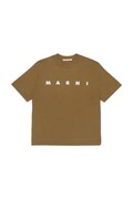 Marni T-shirt dziecięcy bawełniany brązowy M002MV