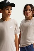 Nike T-shirt dziecięcy bawełniany Nike Sportswear beżowy FZ5177