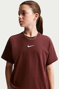 Nike T-shirt dziecięcy bawełniany Nike Sportswear Essential bordowy FZ5539