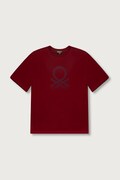 United Colors of Benetton T-shirt dziecięcy bawełniany bordowy 3I1XC10UE