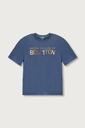 United Colors of Benetton T-shirt dziecięcy bawełniany niebieski 3I1XC10UE