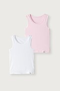 United Colors of Benetton τοπ παιδικό βαμβακερό με ελαστάν 2-pack ροζ 3G680H00R