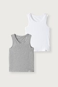United Colors of Benetton τοπ παιδικό βαμβακερό με ελαστάν 2-pack γκρί 3G680H00R