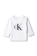 Calvin Klein Jeans longsleeve niemowlęcy bawełniany z elastanem biały LVCKFJA49N