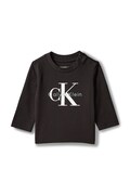 Calvin Klein Jeans longsleeve niemowlęcy bawełniany z elastanem czarny LVCKFJA49N