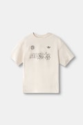 adidas Originals tricou pentru copii din bumbac LOGO PLAY alb LH4732