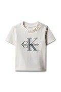 Calvin Klein Jeans tričko dětské bavlněné s elastanem bílé LV1CKTJA50